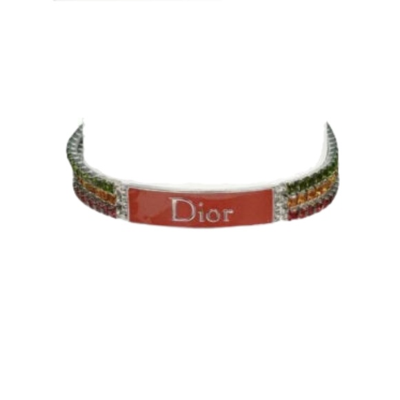 COPY - Most Wanted Iconic Dior Rasta 2005 Rhinestone collar , choker by John Ga… - Picture 1 of 7